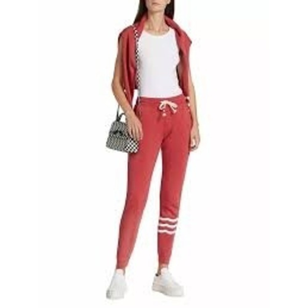 SOL ANGELES Women's Mauve Pink Striped Jogger Sweatpants Size Small